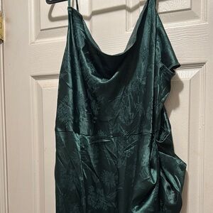 Elegant Green Satin Dress